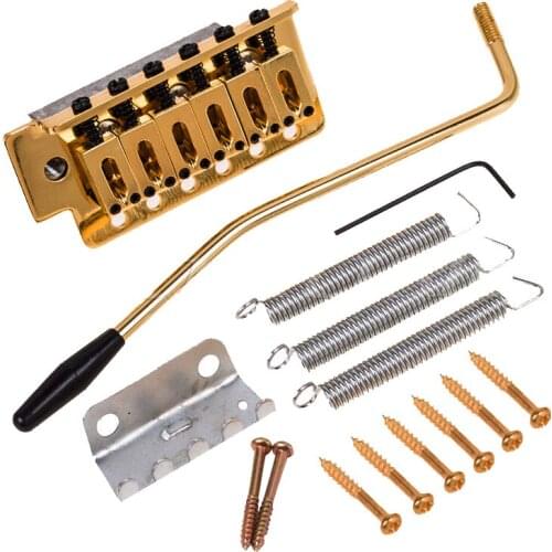 Gold Metal Tremolo Bridge Set with Mounting Screws for Strat ST Electric Guitar Accessories