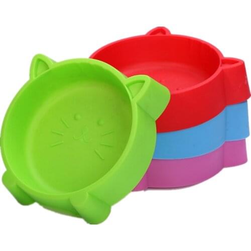 1Pcs Cat Bowl Plastic Travel Dog Bowls Feeding Feeder Water Bowl For Pet Dog Cat Puppy Food Bowl Water Dish 4 Colors Accessories