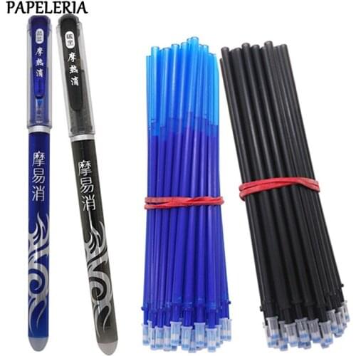 13Pcs/Set Office Gel Pen Erasable Refill Rod Erasable Pen Washable Handle 0.5mm Blue Black Ink School Writing Stationery Gifts