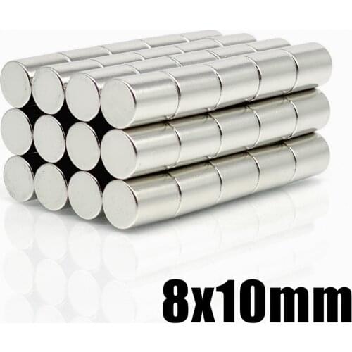 2/5/10/20/50/100/200/500Pcs 8x10 Super Powerful Strong Bulk Round NdFeB Neodymium Disc Magnets Dia N35 Rare Earth Magnet 8*10