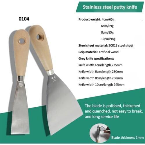 4/6/8/10cm Putty Knife Scraper Blade Shovel Stainless Steel Wall Paint Plaster Shovel Filling Spatula Hand Construction Tools