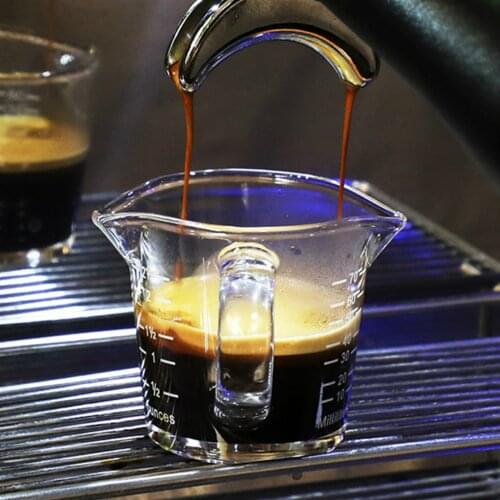 70ml ESPRESSO Heat Resistant Glass Measuring Cup Kitchen Jigger for Espresso Coffee Double Mouthed Ounce Cup