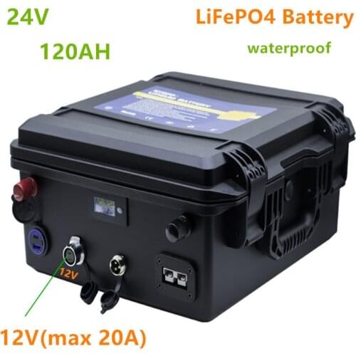 24v 120ah Lifepo4 battery 24V lifepo4 120AH lifepo4 battery pack waterproof battery pack