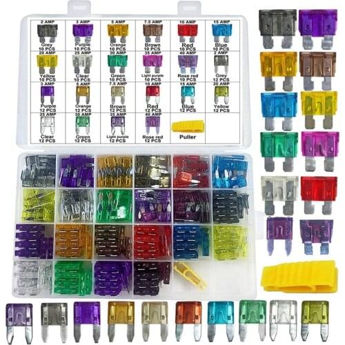 DHBH-242 PCS Blade Car Fuses Assortment Kit - Car Truck Standard and Mini (2A/3A/5A/7.5A/10A/15A/20A/25A/30A/35A/40A), Boat Car