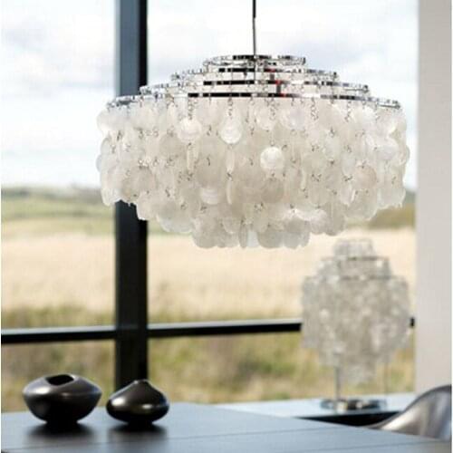 FUMAT Brief Shell chandeliers Dia 70cm height 50cm 3pcs E27 LED BULB 220-240V For Russian