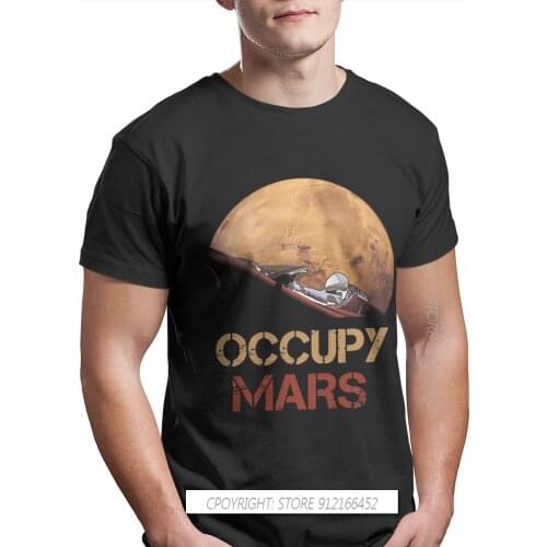 Occupy Spacex Starman TShirt For Men Mars Perseverance Rover Exploration Clothes Style T Shirt Comfortable Print Loose