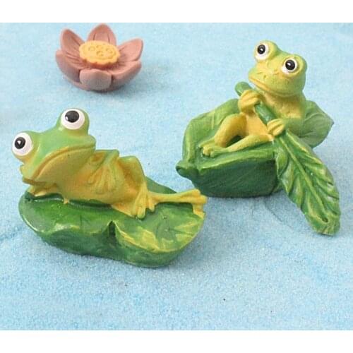 Boating Frog Animal Model Figurine Toy Ornament Craft Bonsai Decor Miniature Home Fairy Garden Decoration DIY Accessories