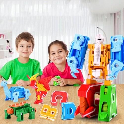 Transformation toys 26 creative English letters alphabets transform dinosaur educational toy for Childrens educational gifts