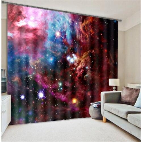 Customized Starry sky Luxury 3D Blackout Window Curtain Drapes For Living room Bed room Hotel Wall Tapestry Cortinas