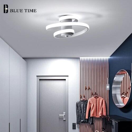 Simple Home LED Chandelier Modern Chandelier Lighting For Living room Bedroom Dining room Kitchen Fixture Black White Aisle Lamp