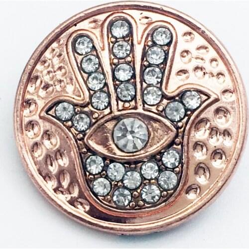 MF6537 Fatima Hamsa Metal Snap button fit 18mm 20mm snaps Jewelry