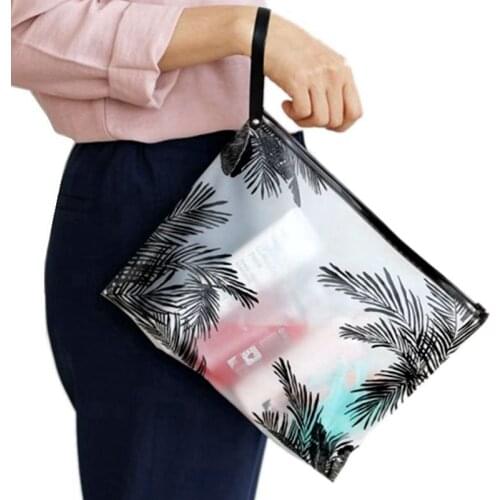 Fashion Women Clear Cosmetic Bag PVC Toiletry Bag Travel Organizer Necessary Beauty Case Makeup Bag Bath Wash Make Up Box HSK303