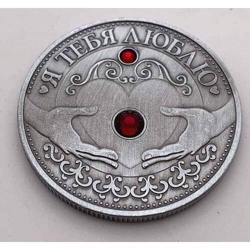 Russian Heart Mothers Day Coin New Year Souvenirs Commemoratie Diamond Coins For home decor