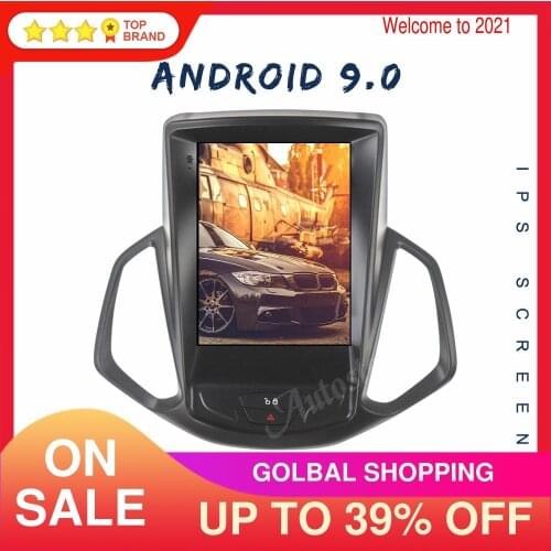 128 Android 9 For Ford Ecosport 2014-19 Tesla Style Screen Car GPS Navigation Radio Head Unit Multimedia Player Wireless Carplay