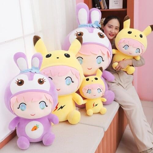 Stuffed Plush Cute Buuny Toys Pillow Kawaii Sleeping Pillow Cute Cartoon Doll Plush Toy Children Birthday Christmas Present