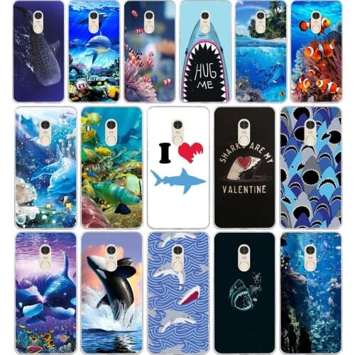 254FG ocean Whale Sharks fish Soft Silicone Tpu Cover phone Case for xiaomi redmi 7 7a note 4A 4X 6 Pro 6A 7