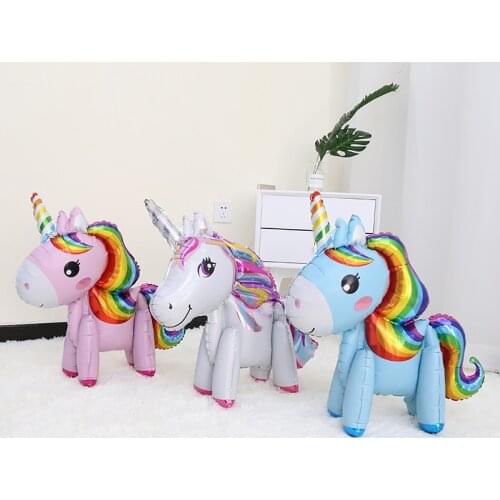 NEW! 10pcs 3D cute rainbow helium foil balloons cartoon animal balloon baby shower birthday party wedding Decor globos