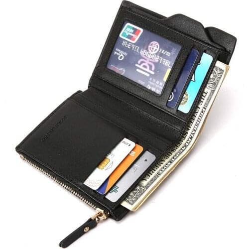 New Hot Selling Mens PU Solid Color Wallet Multi-Card Vertical Zipper Short Purse Clutch Black Blue Coffee High Quality