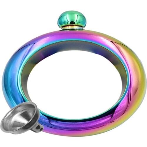 New Fashion Bangle Bracelet Hip Flask Grade 3.5OZ 304 Stainless Steel Wine Bottle Whiskey Vodka Drinkware F101302