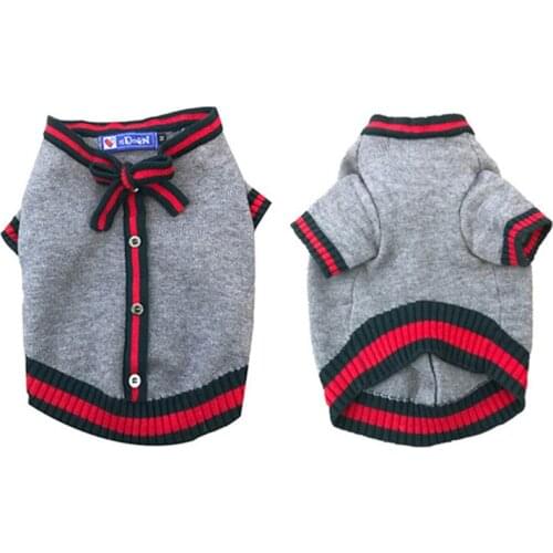 Autumn And Winter Small Dog Sweater Cute Pet Clothes Chihuahua Pug Dog Clothes Pet Supplies Bow Sweater Pet Tide Brand Fashion