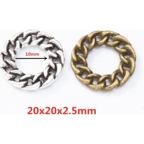50pcs 20*20MM Tibetan silver color connector charms antique bronze metal alloy pendants for bracelet necklace earring diy jewe