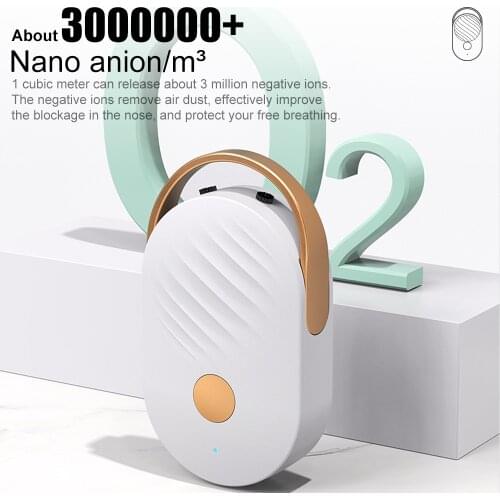 USB Mini Portable Negative Ion Air Purifier Oxygene Concentrator Hanging Neck Airpurifier Remove Smoke Pet Odor No Radiation