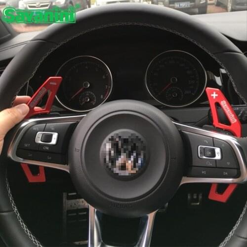 Savanini Steering Wheel Shift Paddle Extension For VW Golf GTI R MK7 GTI and Scirocco and Sagitar GLI 2015 -2017 Auto car