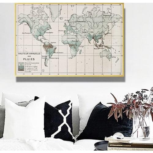 Modern Watercolor Canvas Painting World Map Scandinavian Posters and Prints Wall Art Picture for Living Room Home Decoration