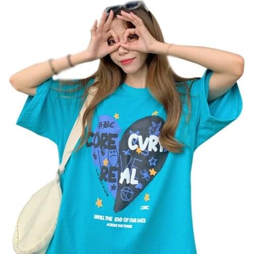 Women Oversize T Shirt Cartoon Female Loose Tops Tee Short Sleeve Fashion Summer Funny Girl Oversize T-Shirt Clothes