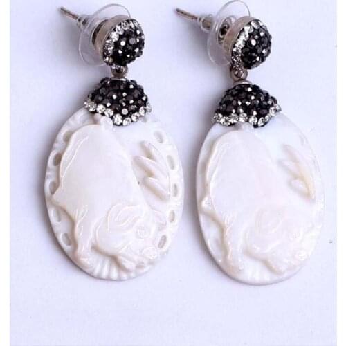 Women Pearl Pig Shaped Drop Handmade Silver Special Design Gift Earrings, Silver Earrings, Handmade Gemstone Earrings