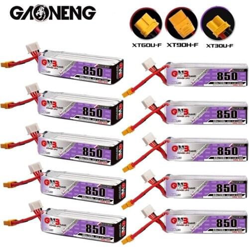 10PCS GNB 3S 11.4V 850mAh Max 120C HV Lipo Battery XT30U-F/XT90H-F Plug for FPV Racing Drone 4 Axis UAV Quadcopter RC Drone Part
