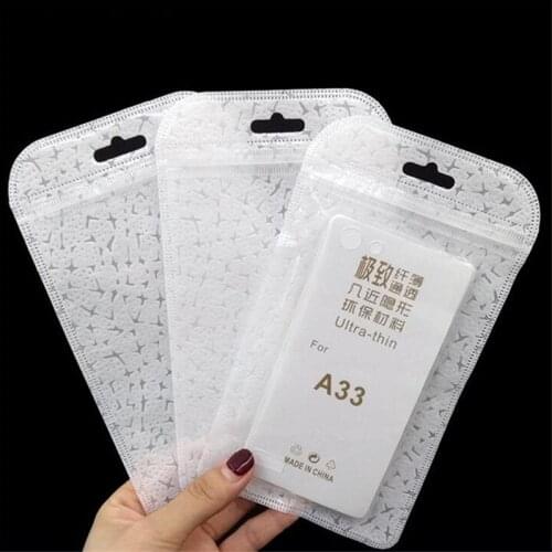 1000pcs 5 Size Plastic flower Cell Phone Case Event Bags With Hang Hole For Mobile Phone Shell Packaging Zipper Bag