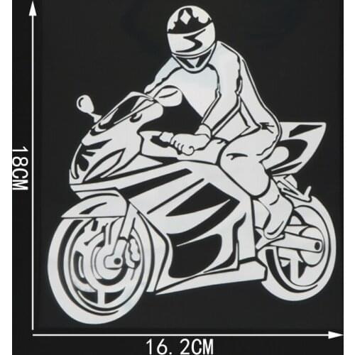16.2CM*18CM Motorcycle Riding Pattern Vinyl Decal Decor Car Sticker 1A-0138