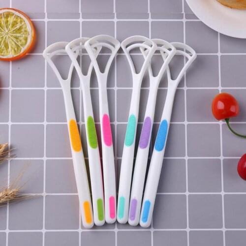 2pcs Durable Anti-skid Design Tongue Brush Wide Tongue Scraper Cleaner Dental Oral Care Tongue Cleaning Accessories