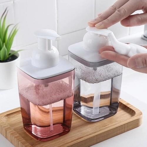 420ml Foam Pump Bottles Bathroom Transparent Mousse Dispenser Facial Cleanser Hand Sanitizer Soap Containers Press Type Bottles
