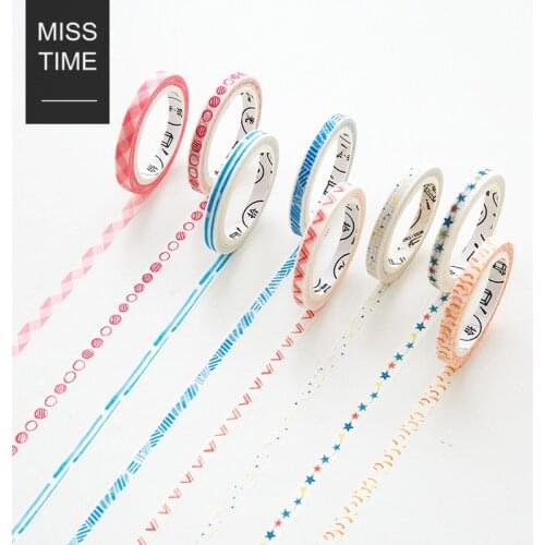 Ayron 1 pcs 5 mm*7 m Very fine decoration series Washi Tape Adhesive Stars pink mood Tape For Home Decoration Scrapbooking