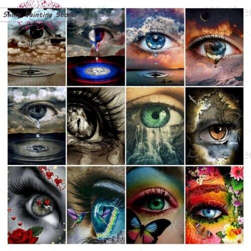 5D Diamond Painting Eye Scenery Flower Butterfly Full Square Round Drill Diamond Embroidery Picture Decoration Handmade Hobby