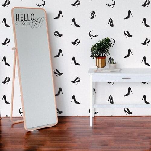 8Pcs High Heels Shoes Wall Sticker Glam Room Dressing Room Fashion Girl Model Shoe Wall Decal Bedroom Vinyl Decor