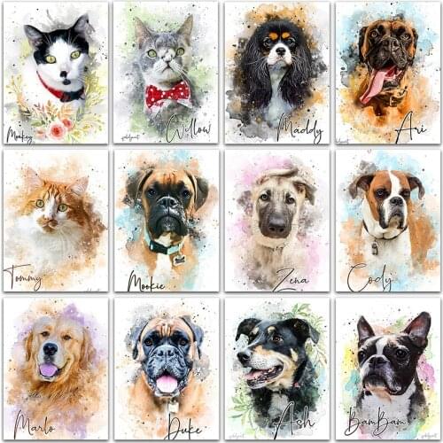 5D DIY Diamond Painting art Cartoon animals dog Cat Bulldog Full Square&Round Diamond mosaic embroidery Cross stitch home decor