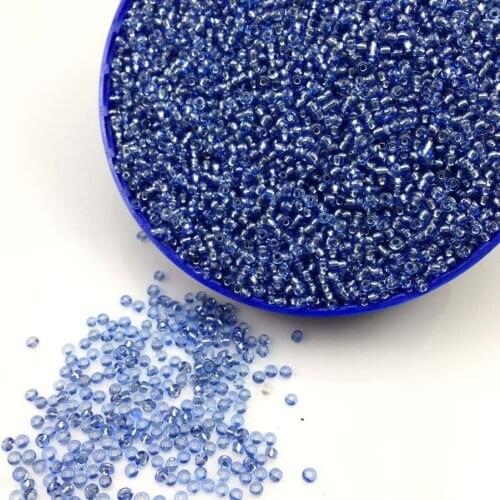 16g 1000pcs 2mm 12/0 Blue Silver Lined Round Loose Spacer Beads Cezch Glass Seed Bead Handmade Jewelry Making DIY Garment Bead