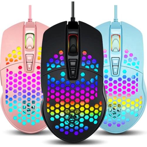Colorful RGB Lightweight Wire Hollow Hole Mouse E-sports Game Eating Chicken Mouse