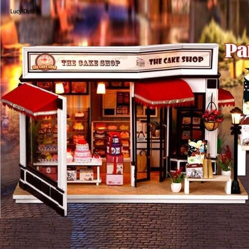 Diy DIY House Fashion Assembly Building Model Cake Shop Simulation Cake House Girl Valentines Day Birthday Gift