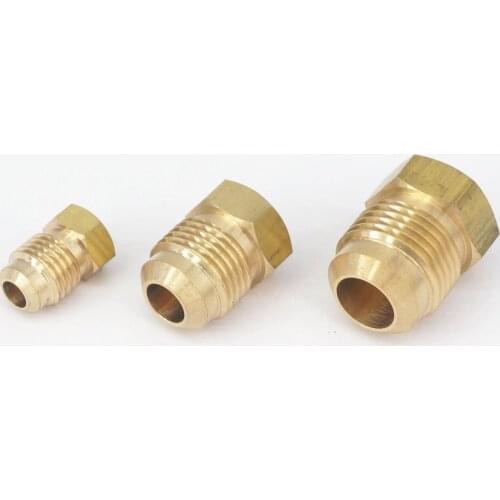 Fit Tube OD 1/4" 3/8" 1/2" End Plug Brass SAE 45 Degree Pipe Fittings Connectors 229PSI
