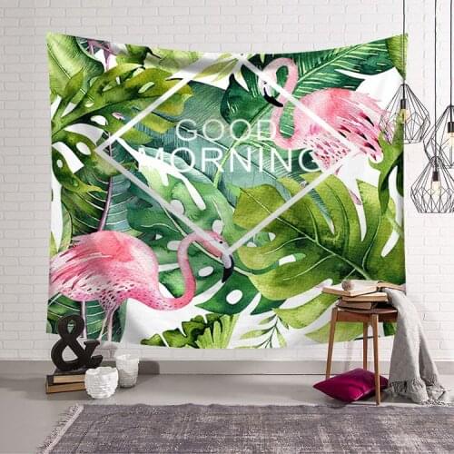 Flamingo Wall boho hippie Tapestry 150*200cm Sleeping pad Beach Throw green plant wall Tapestry Yoga Shawl Mat mandala Blanket