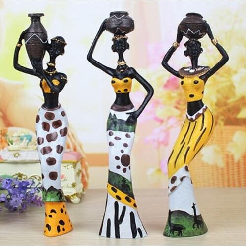 Wear Resistant 3Pcs Water-resistant Home Ornaments Woman Statue Resin Woman Statue Ornamental for Outdoor
