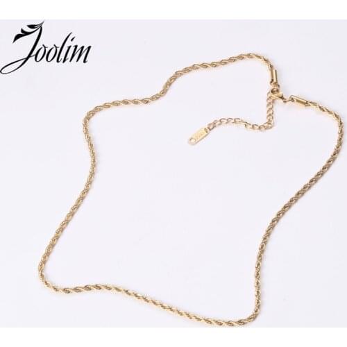 Joolim Jewelry PVD Gold Finish Length Of Fold Wear Rope Necklace Stylish Stainless Steel Necklace