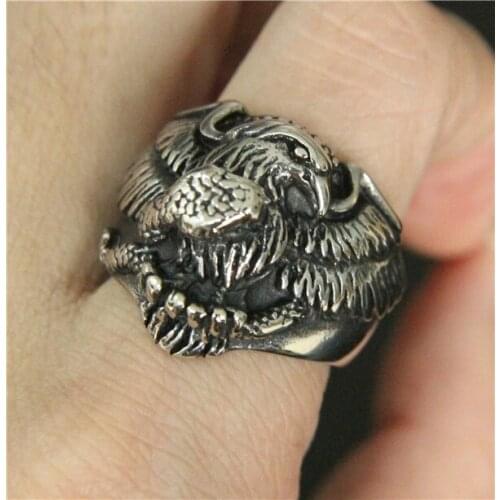 Band Party Biker Eagle Ring 316L Stainless Steel Mens Ring Cool Punk Style Fashion Aninmal Eagle Ring