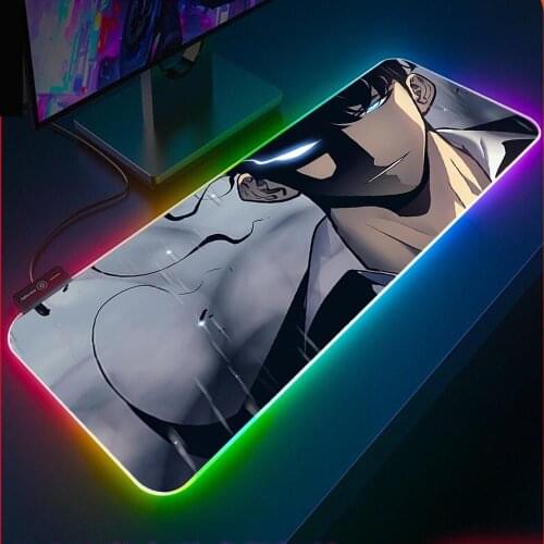 Solo Leveling Anime RGB High Quality Large Mouse Pad Laptop Anime Keyboard Pad LED USB Gaming Accessories Mousepad XXL Desk Mat