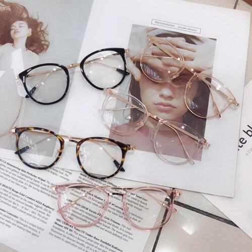 Oversized Round Glasses Frames Women Anti Blue Light Computer Eyewear Men Vintage Clear Optical Eyeglasses Myopia Frame