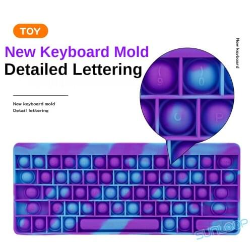 Keyboard Big popite antistress Adult popete tie dye push pop sensory Game Fidget Toy Antistress Keyboard for special needs Gift